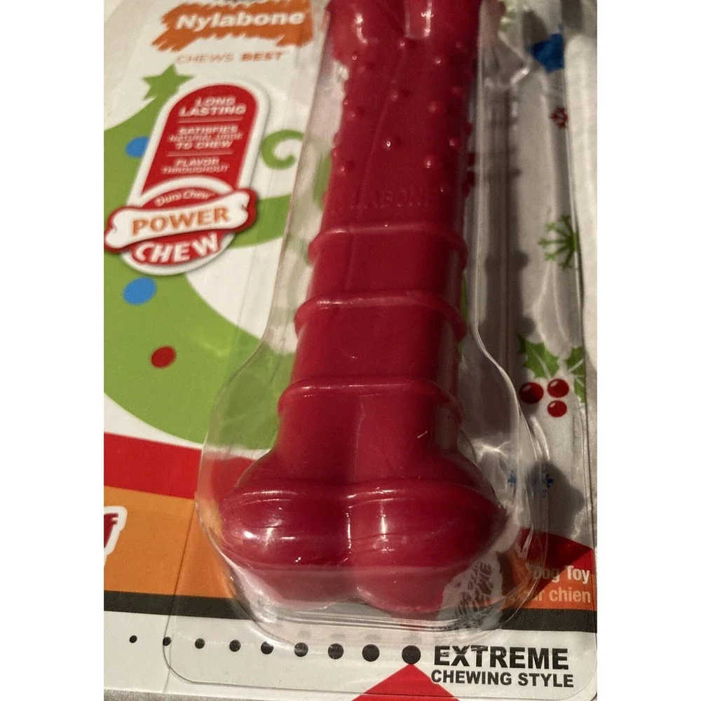 NYLABONE Power Chew Medium Beef flavor Red Chew Bones Set of 2